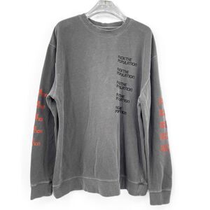FTP Crewneck Sweatshirt | Long Sleeve Printed Text | Black/Red on Grey | Sz XL